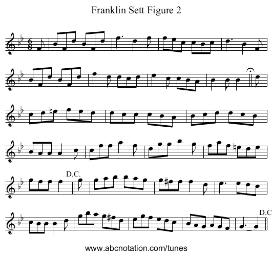 Franklin Sett Figure 2 - staff notation