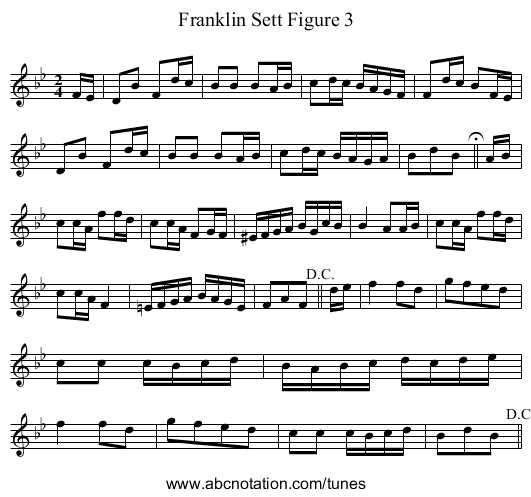 Franklin Sett Figure 3 - staff notation