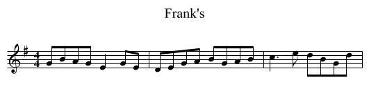 Frank's - staff notation