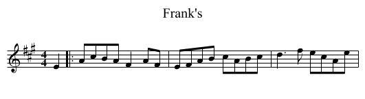 Frank's - staff notation