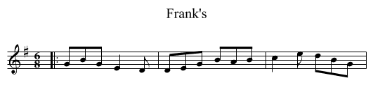 Frank's - staff notation