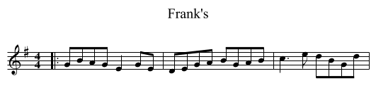 Frank's - staff notation