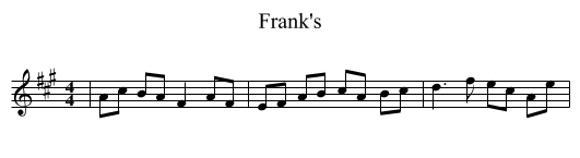 Frank's - staff notation