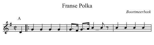 Franse Polka - staff notation