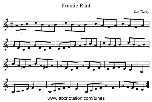 Frantic Rant - staff notation