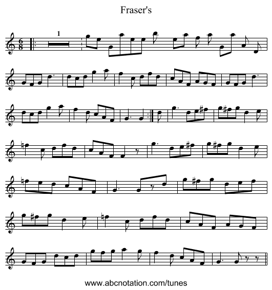 Fraser's - staff notation
