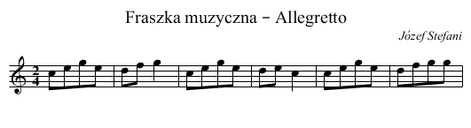 Fraszka muzyczna – Allegretto - staff notation