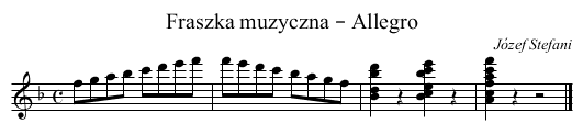 Fraszka muzyczna – Allegro - staff notation