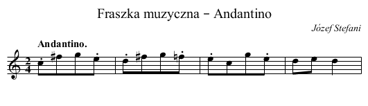 Fraszka muzyczna – Andantino - staff notation