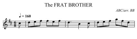 FRAT BROTHER, The - staff notation