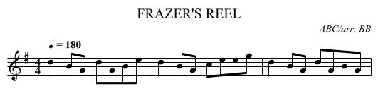 FRAZER'S REEL - staff notation