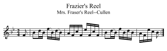 Frazier's Reel - staff notation