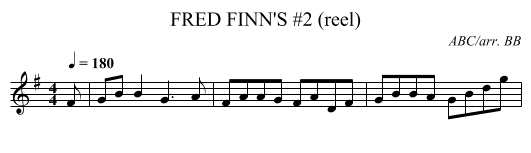 FRED FINN'S #2 (reel) - staff notation
