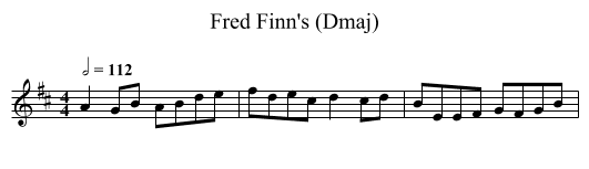 Fred Finn's (Dmaj) - staff notation