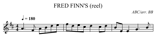 FRED FINN'S (reel) - staff notation