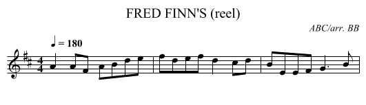 FRED FINN'S (reel) - staff notation