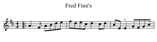 Fred Finn's - staff notation