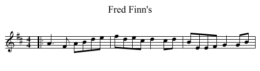 Fred Finn's - staff notation