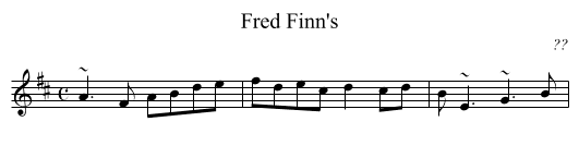 Fred Finn's - staff notation