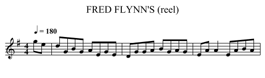 FRED FLYNN'S (reel) - staff notation