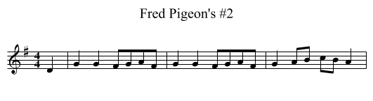 Fred Pigeon's #2 - staff notation