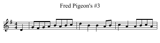 Fred Pigeon's #3 - staff notation