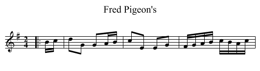 Fred Pigeon's - staff notation