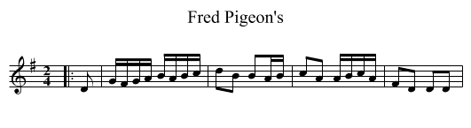Fred Pigeon's - staff notation