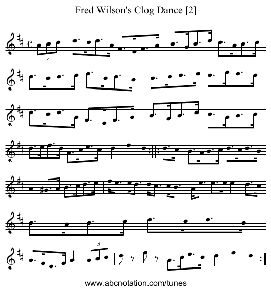 Fred Wilson's Clog Dance [2] - staff notation
