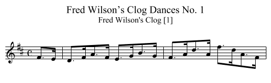 Fred Wilson’s Clog Dances No. 1 - staff notation