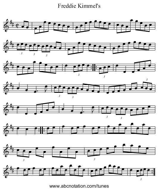 Freddie Kimmel's - staff notation