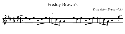 Freddy Brown's - staff notation