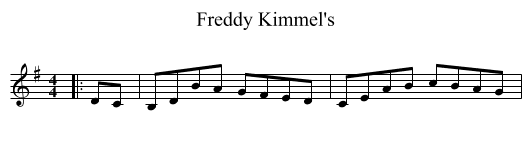 Freddy Kimmel's - staff notation