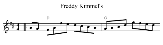 Freddy Kimmel's - staff notation