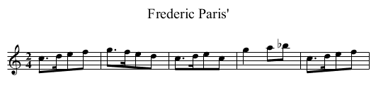 Frederic Paris' - staff notation