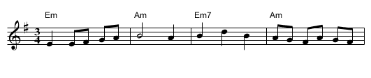 Frederick's Hambo (in E minor) - staff notation