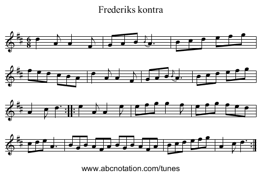 Frederiks kontra - staff notation