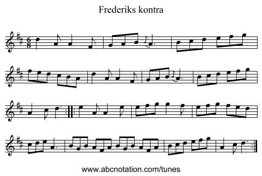 Frederiks kontra - staff notation