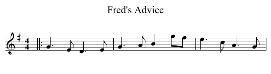 Fred's Advice - staff notation