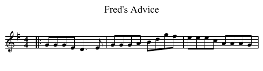 Fred's Advice - staff notation