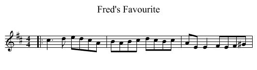 Fred's Favourite - staff notation