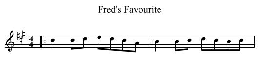 Fred's Favourite - staff notation