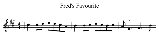 Fred's Favourite - staff notation