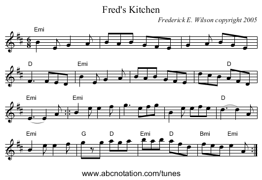 Fred's Kitchen - staff notation