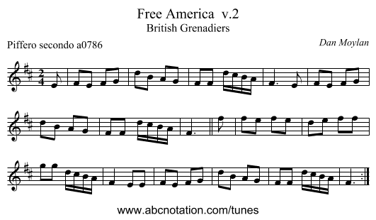 Free America  v.2 - staff notation