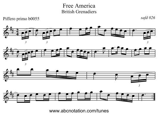 Free America - staff notation