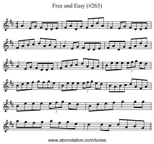 Free and Easy (#263) - staff notation