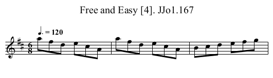 Free and Easy [4]. JJo1.167 - staff notation