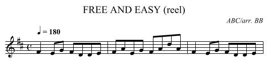 FREE AND EASY (reel) - staff notation