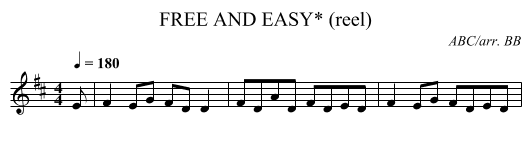 FREE AND EASY* (reel) - staff notation
